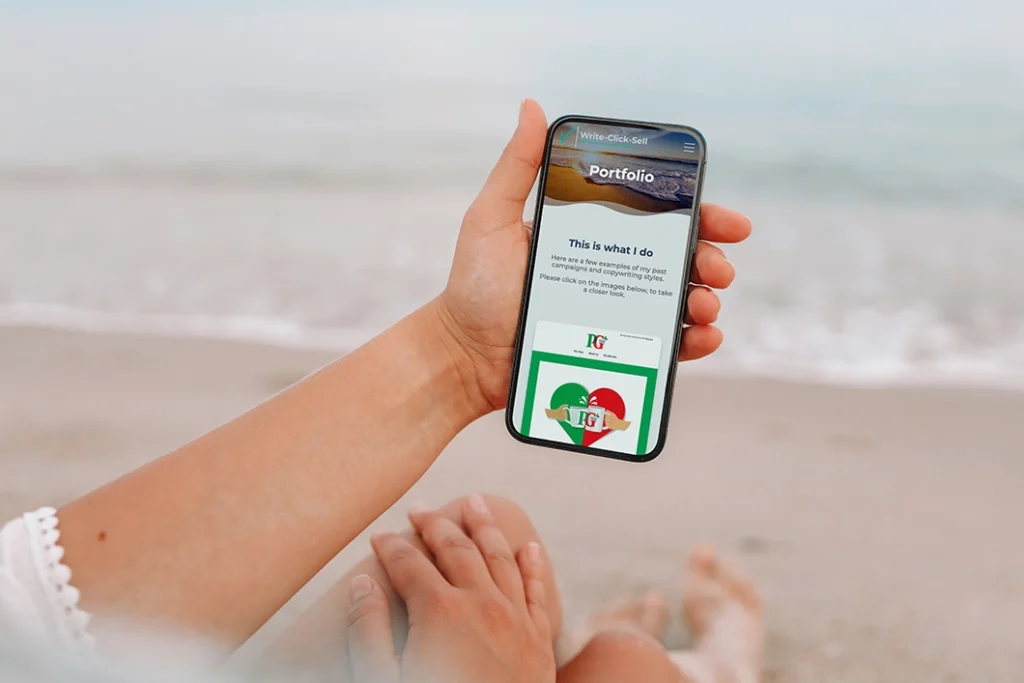 Sitio web de Write‑Click‑Sell - Mobile