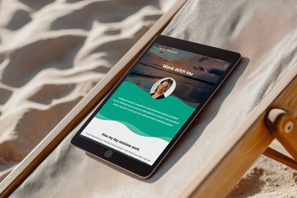 Sitio web de Write‑Click‑Sell - Tablet