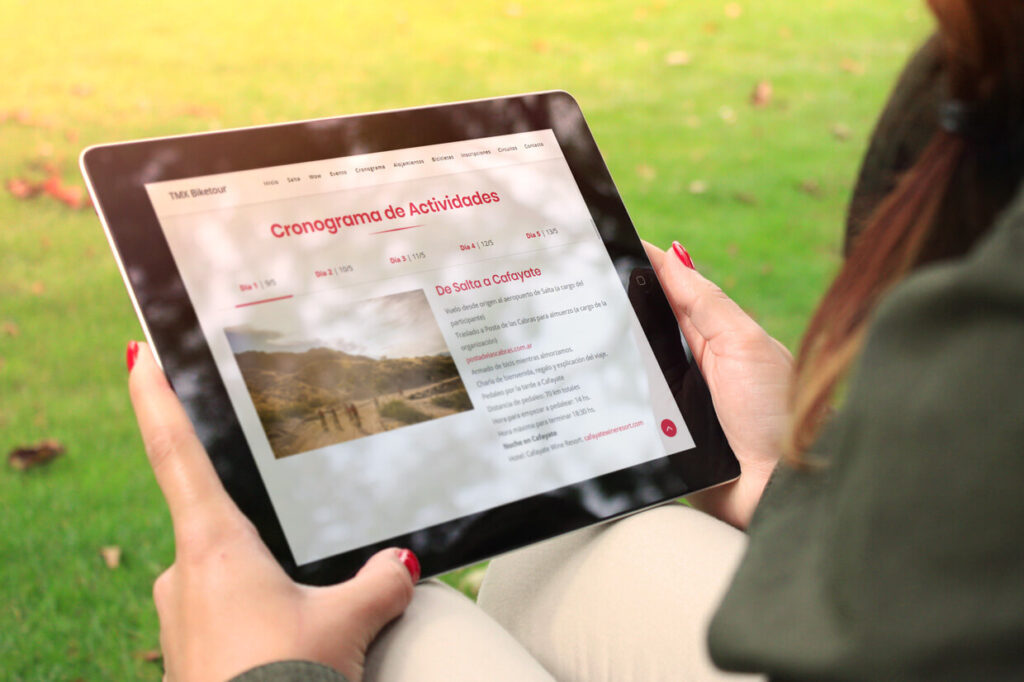 Salta TMX Biketour - cronograma de actividades tablet Salta TMX Biketour - cronograma de actividades tablet