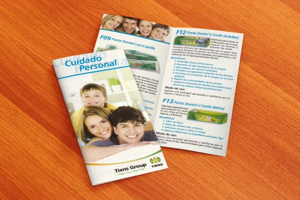 Folleto desplegable para Tiens - 2 Folleto desplegable para Tiens - 2