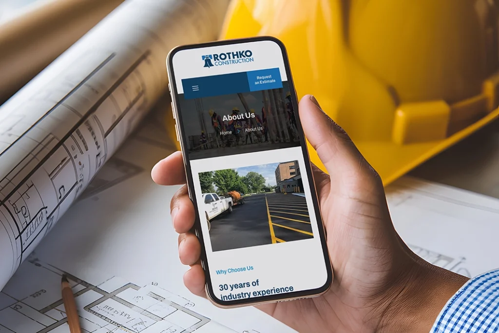 Sitio web de Rothko Construction - mobile Sitio web de Rothko Construction - mobile