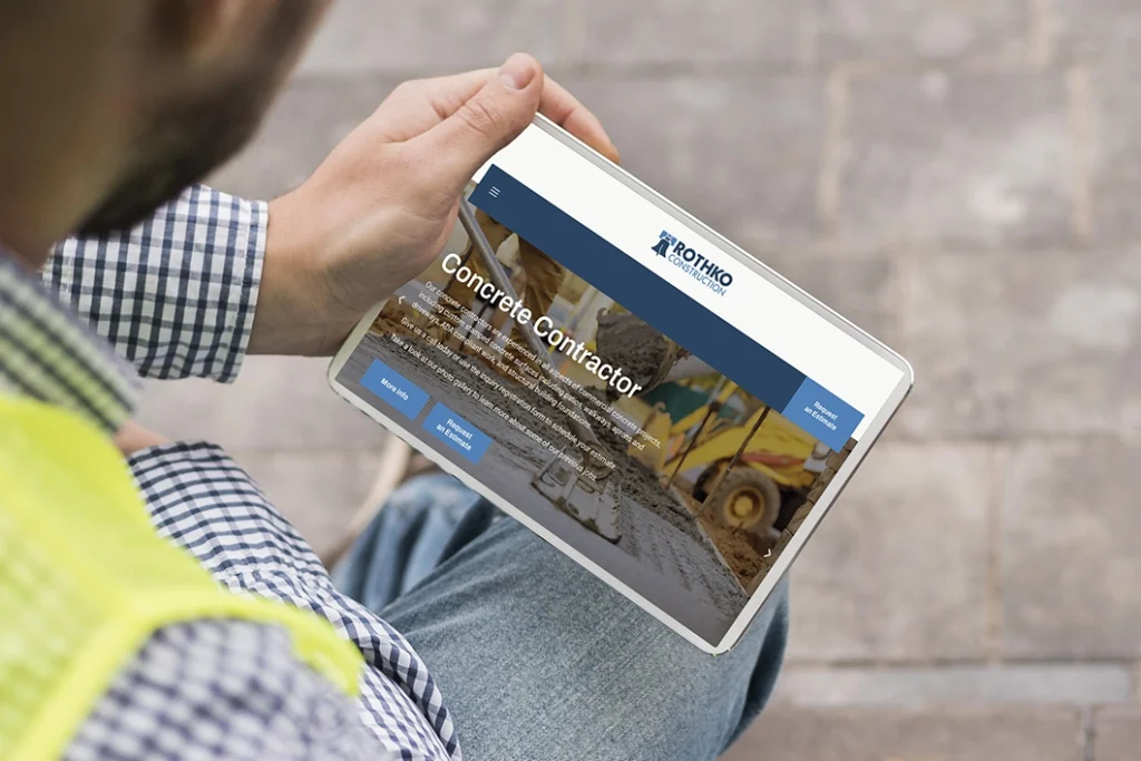 Sitio web de Rothko Construction - tablet Sitio web de Rothko Construction - tablet