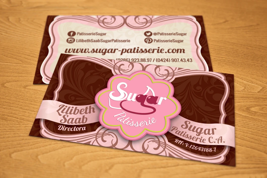 Identidad de Gráfica Sugar Patisserie - Tarjeta de presentación