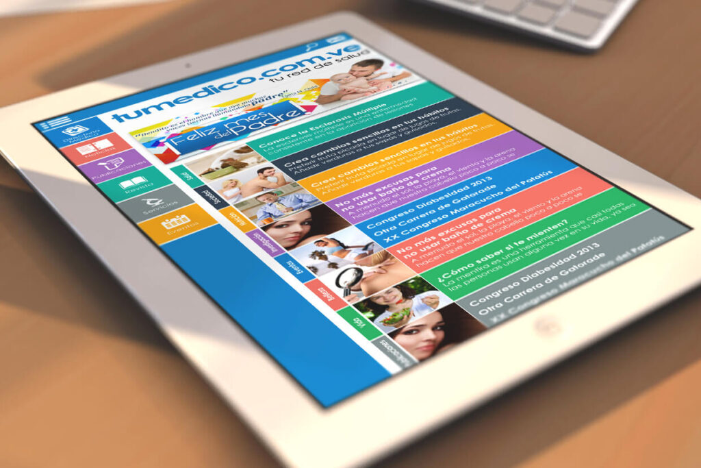 Homepage de Tumedico - tablet Homepage de Tumedico - tablet