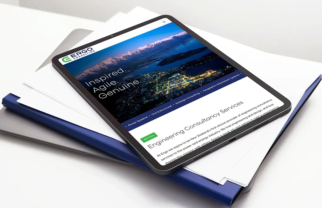 Sitio web de Ergo Consulting Tablet