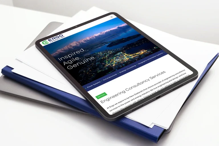 Sitio web de Ergo Consulting Tablet